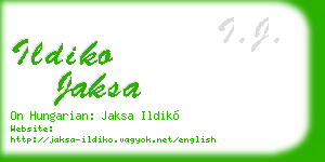 ildiko jaksa business card